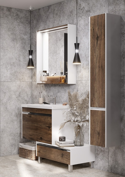 Тумба под раковину Aquaton Капри 80 1A230201KPDB0 подвесная Таксония темная