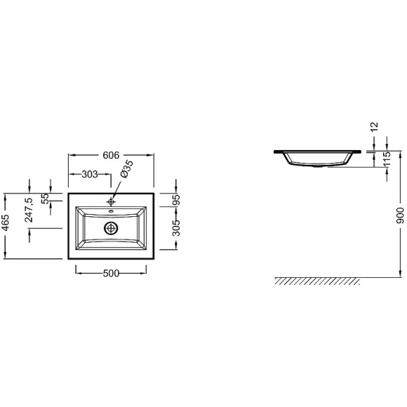 Раковина Jacob Delafon Vox 60 EB2105-DD2 Серая Раковина Jacob Delafon Vox 60 EB2105-DD2 Серая