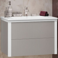 Тумба под раковину Opadiris Рубинно 80 00-00007340 подвесная Серая глянцевая