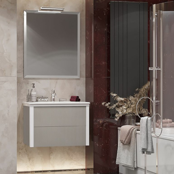 Тумба под раковину Opadiris Рубинно 80 00-00007340 подвесная Серая глянцевая Тумба под раковину Opadiris Рубинно 80 00-00007340 подвесная Серая глянцевая