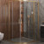 Душевой уголок Cezares Molveno 120x120 MOLVENO-R-22-90+30-C-BORO-IV профиль Брашированное золото стекло прозрачное