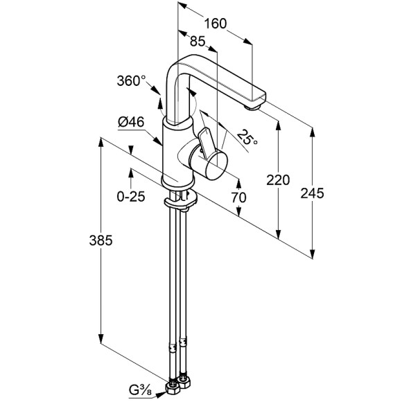 Смеситель для раковины Kludi Zenta 420260575 Хром Смеситель для раковины Kludi Zenta 420260575 Хром