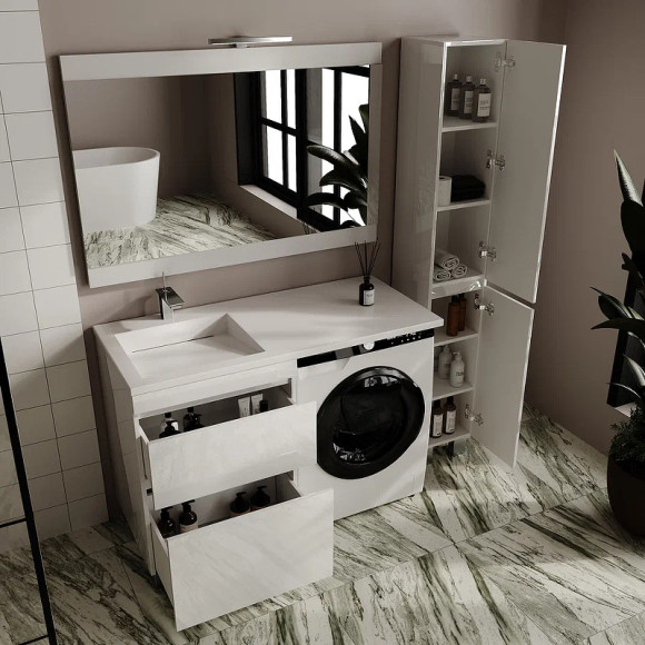 Тумба под раковину Style Line Даллас Леон 120 Люкс Plus СС-00002438 Белая Тумба под раковину Style Line Даллас Леон 120 Люкс Plus СС-00002438 Белая