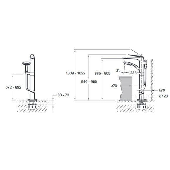 Смеситель для ванны Jacob Delafon Avid E97367-CP Хром Смеситель для ванны Jacob Delafon Avid E97367-CP Хром