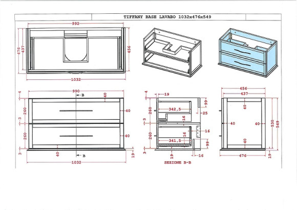 Подвесной шкаф Cezares Tiffany 34 54961 Nero grafite