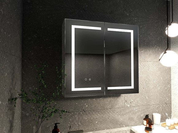 Зеркальный шкаф Aquatek 90 AQ7904-MLC с подсветкой Хром Зеркальный шкаф Aquatek 90 AQ7904-MLC с подсветкой Хром