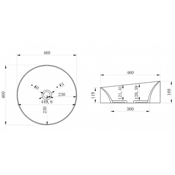Раковина-чаша Abber Stein 46 AS2607 Белая матовая