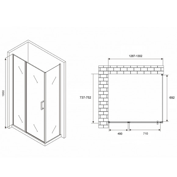 Душевой уголок Abber Sonnenstrand 130х75 AG04130S-S75 профиль Хром стекло прозрачное Душевой уголок Abber Sonnenstrand 130х75 AG04130S-S75 профиль Хром стекло прозрачное