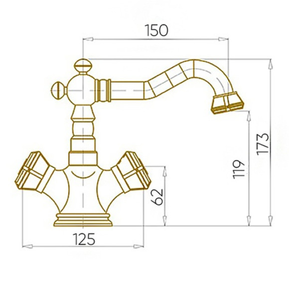 Смеситель для раковины Bronze de Luxe Royal 10218/1 Бронза Смеситель для раковины Bronze de Luxe Royal 10218/1 Бронза
