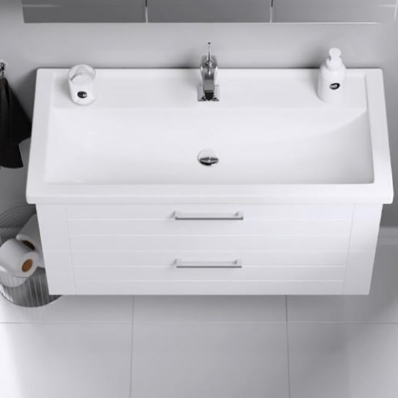 Тумба под раковину Aqwella Манчестер 100 MAN01102 подвесная Белый глянец Тумба под раковину Aqwella Манчестер 100 MAN01102 подвесная Белый глянец