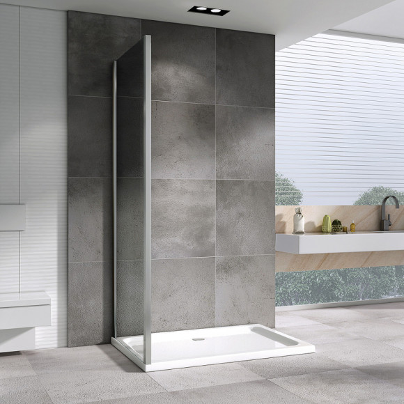 Душевая стенка Abber Schwarzer Diamant 90x195 S90 профиль Хром стекло прозрачное Душевая стенка Abber Schwarzer Diamant 90x195 S90 профиль Хром стекло прозрачное