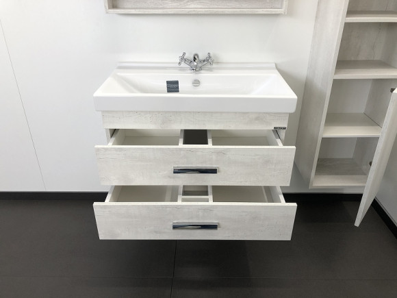 Тумба с раковиной Comforty Никосия 80 00004138839 подвесная Дуб белый Тумба с раковиной Comforty Никосия 80 00004138839 подвесная Дуб белый