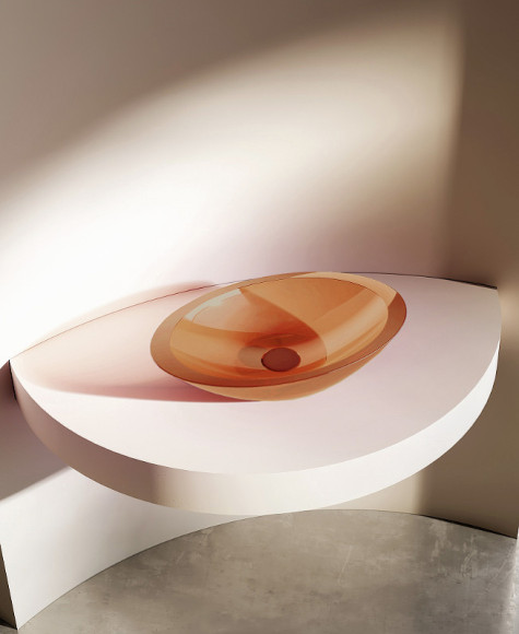 Раковина-чаша Abber Kristall 60 AT2810Topas Оранжевая Раковина-чаша Abber Kristall 60 AT2810Topas Оранжевая