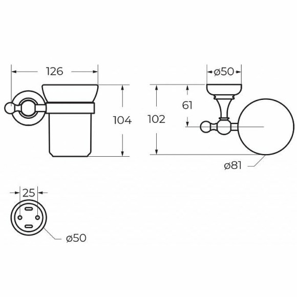 Стакан для зубных щеток Cezares Aphrodite APHRODITE-TUMS-02-M Бронза