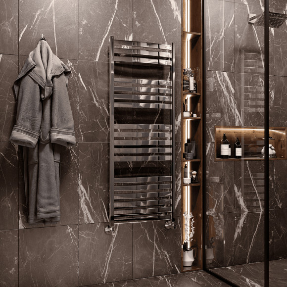 Водяной полотенцесушитель Terminus Палермо П15 500х1200 4670078530776 Хром, нижнее подключение, G 1/2" ВР, с комплектом вентилей Водяной полотенцесушитель Terminus Палермо П15 500х1200 4670078530776 Хром, нижнее подключение, G 1/2" ВР, с комплектом вентилей