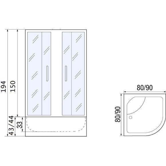 Душевой уголок River Don 90x90 МТ 10000002124 без поддона