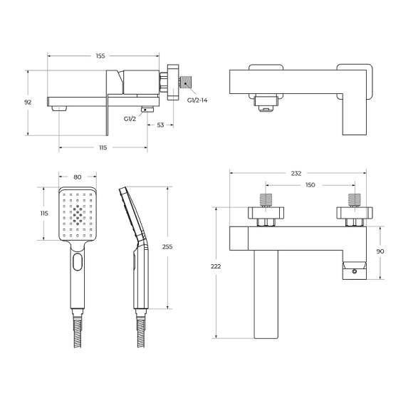 Смеситель для ванны Cezares Slider SLIDER-VD-01 Хром