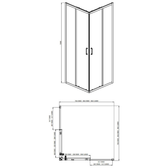 Душевой уголок Aquatek 90х90 AQ ARI KV 09020CH профиль Хром стекло прозрачное