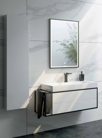 Тумба под раковину Clarberg Logic 100 R LOG0110R подвесная Белая Тумба под раковину Clarberg Logic 100 R LOG0110R подвесная Белая