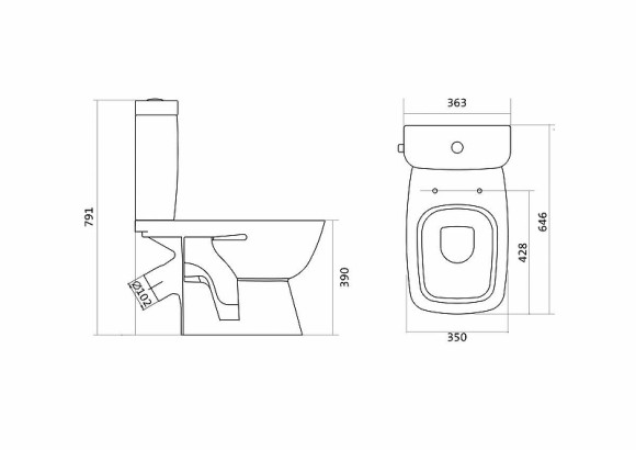 Унитаз компакт Santek Нео Лайт 1.WH30.2.408 с бачком и сиденьем