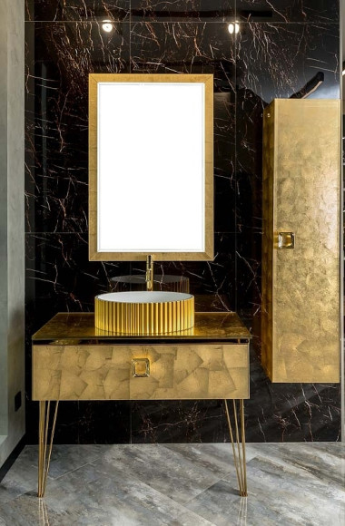 Тумба под раковину Boheme Armadi Art Lucido 100 770-100-Foil подвесная Поталь