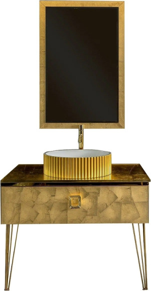 Тумба под раковину Boheme Armadi Art Lucido 100 770-100-Foil подвесная Поталь