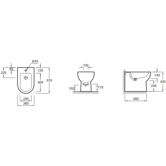 Биде Jacob Delafon Odeon Up E4738-00 Белое без крышки Биде Jacob Delafon Odeon Up E4738-00 Белое без крышки