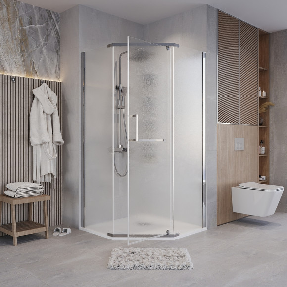 Душевой уголок Grossman Pragma 90х90 302.K33.03.9090.10.02 профиль Хром стекло шиншилла Душевой уголок Grossman Pragma 90х90 302.K33.03.9090.10.02 профиль Хром стекло шиншилла