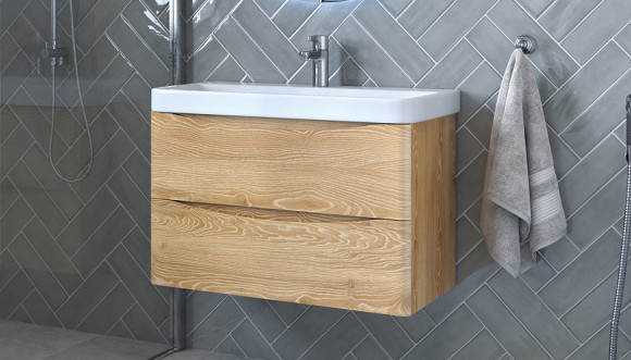 Тумба под раковину Velvex Clay 80 tp.CLA.9595.80.2Y подвесная Дуб верона