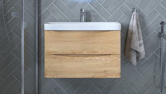 Тумба под раковину Velvex Clay 80 tp.CLA.9595.80.2Y подвесная Дуб верона