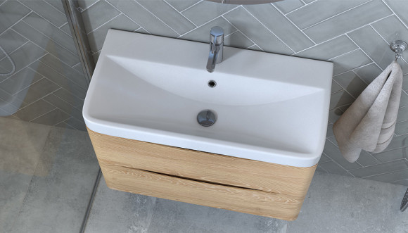 Тумба под раковину Velvex Clay 80 tp.CLA.9595.80.2Y подвесная Дуб верона