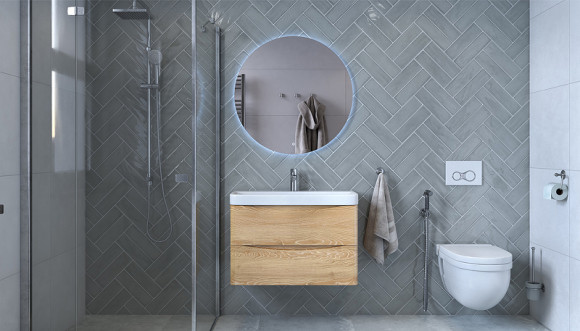 Тумба под раковину Velvex Clay 80 tp.CLA.9595.80.2Y подвесная Дуб верона