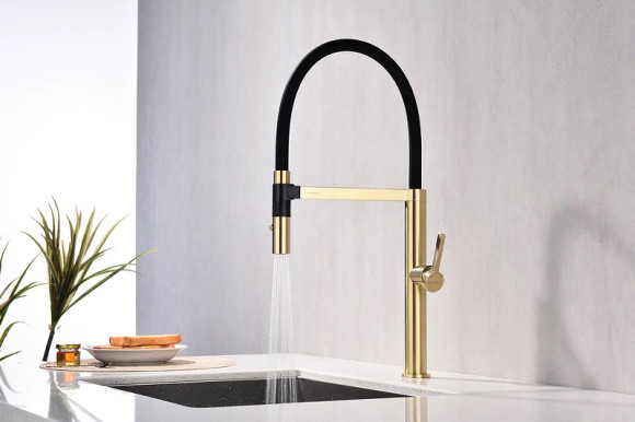 Смеситель для кухни Paulmark Leader Le214101-SBG Светлое брашированное золото