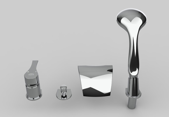 Смеситель на борт ванны GPD Atros Mak66 Хром