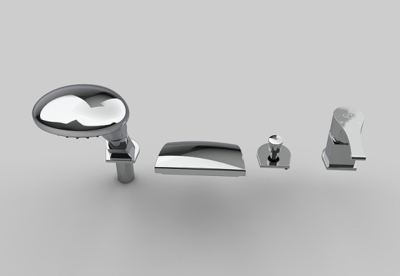 Смеситель на борт ванны GPD Atros Mak66 Хром