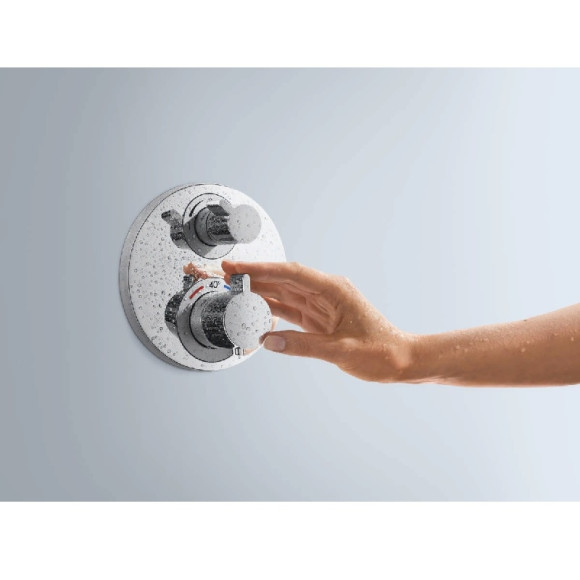 Смеситель для душа Hansgrohe Ecostat S 15758140 с термостатом Шлифованная бронза