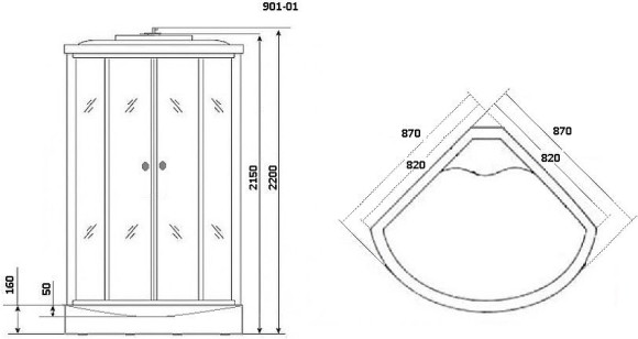 Душевая кабина Niagara Ultra 90x90 NG-901-01 с гидромассажем Душевая кабина Niagara Ultra 90x90 NG-901-01 с гидромассажем