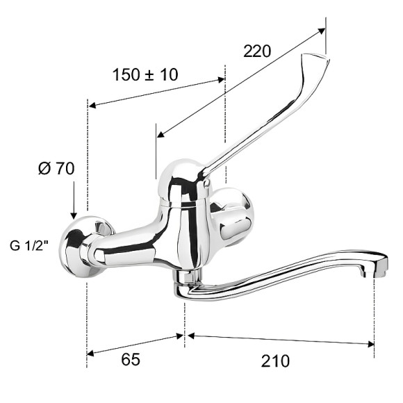 Смеситель для кухни Remer Kiss K45S Хром Смеситель для кухни Remer Kiss K45S Хром