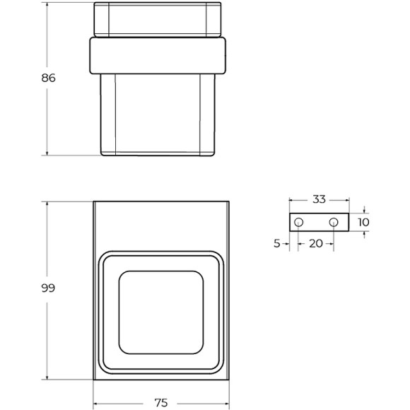 Стакан для зубных щеток Cezares Slider SLIDER-TUMS-01 Хром Стакан для зубных щеток Cezares Slider SLIDER-TUMS-01 Хром
