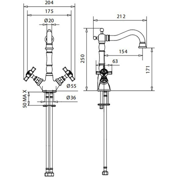 Смеситель для раковины Migliore Princeton 19361 Хром Смеситель для раковины Migliore Princeton 19361 Хром