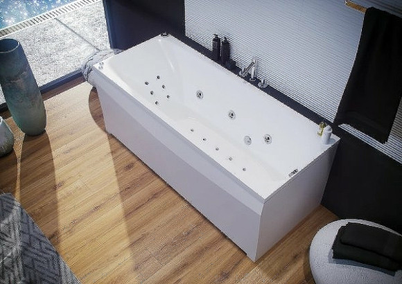 Акриловая ванна Aquatek Альфа 140x70 ALF140-0000024 без гидромассажа с фронтальной панелью с каркасом (разборный) со слив-переливом (справа)