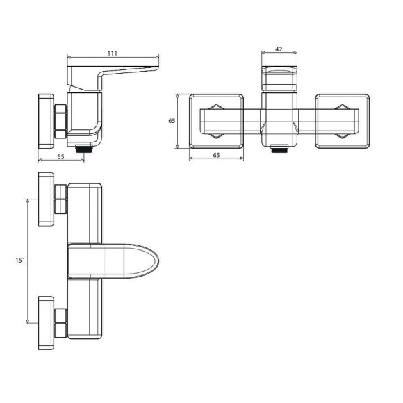 Смеситель для душа Omnires Siena SN7340CR Хром Смеситель для душа Omnires Siena SN7340CR Хром