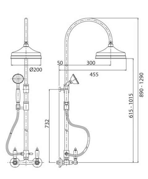 Душевая система Cezares FIRST-CD-03/24-Bi Золото