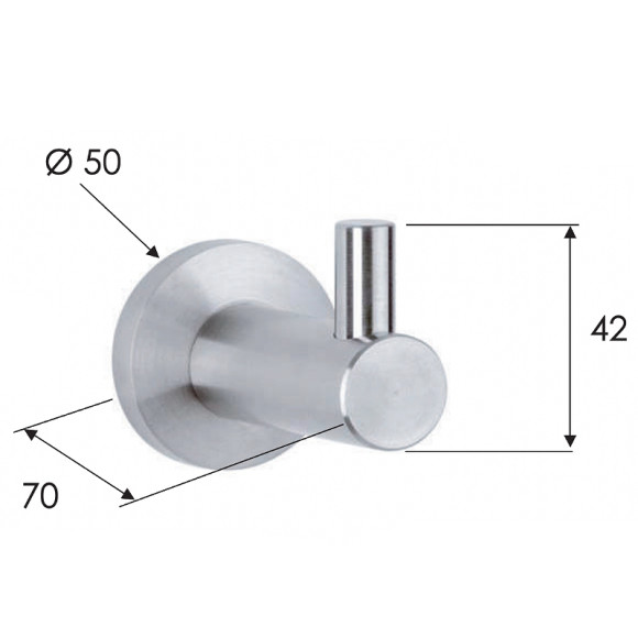 Крючок Remer Minimal Mi50INOXCR Нержавеющая сталь