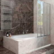 Шторка на ванну Veconi Palau 90 R PL74R-90-01-19C4 профиль Хром стекло прозрачное