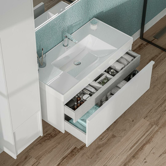 Тумба под раковину Kerama Marazzi Modula 100 MO.100.1+1\WHT подвесная Белая глянцевая Тумба под раковину Kerama Marazzi Modula 100 MO.100.1+1\WHT подвесная Белая глянцевая