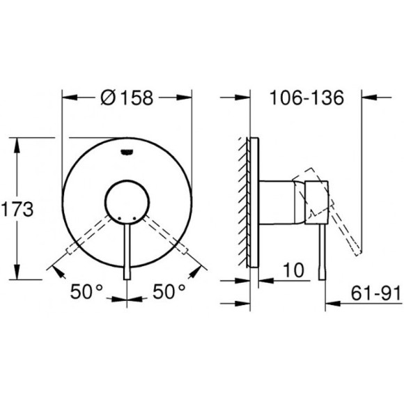 Смеситель для душа Grohe Essence 24057001 Хром