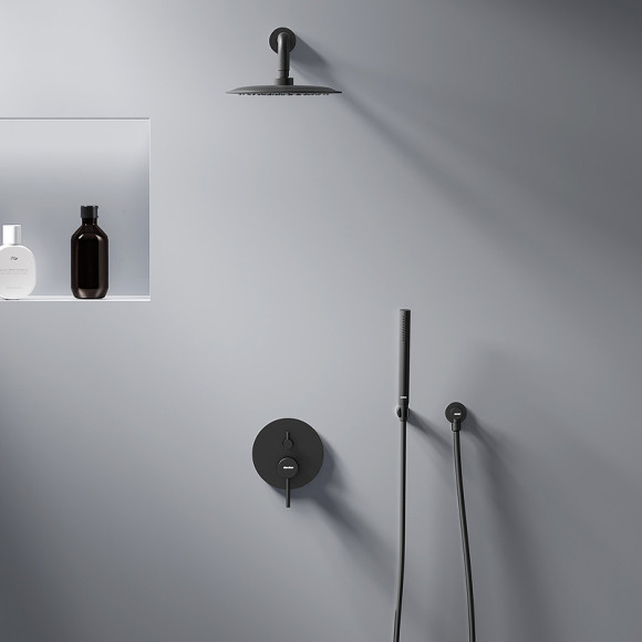 Душевая система Damixa Scandinavian Pure 936520300 Черная матовая