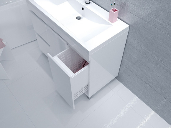 Тумба под раковину 1MarKa Cube 100Н У79527 Белый глянец Тумба под раковину 1MarKa Cube 100Н У79527 Белый глянец