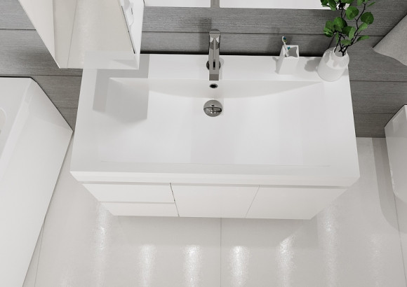 Тумба под раковину 1MarKa Cube 100Н У79527 Белый глянец Тумба под раковину 1MarKa Cube 100Н У79527 Белый глянец